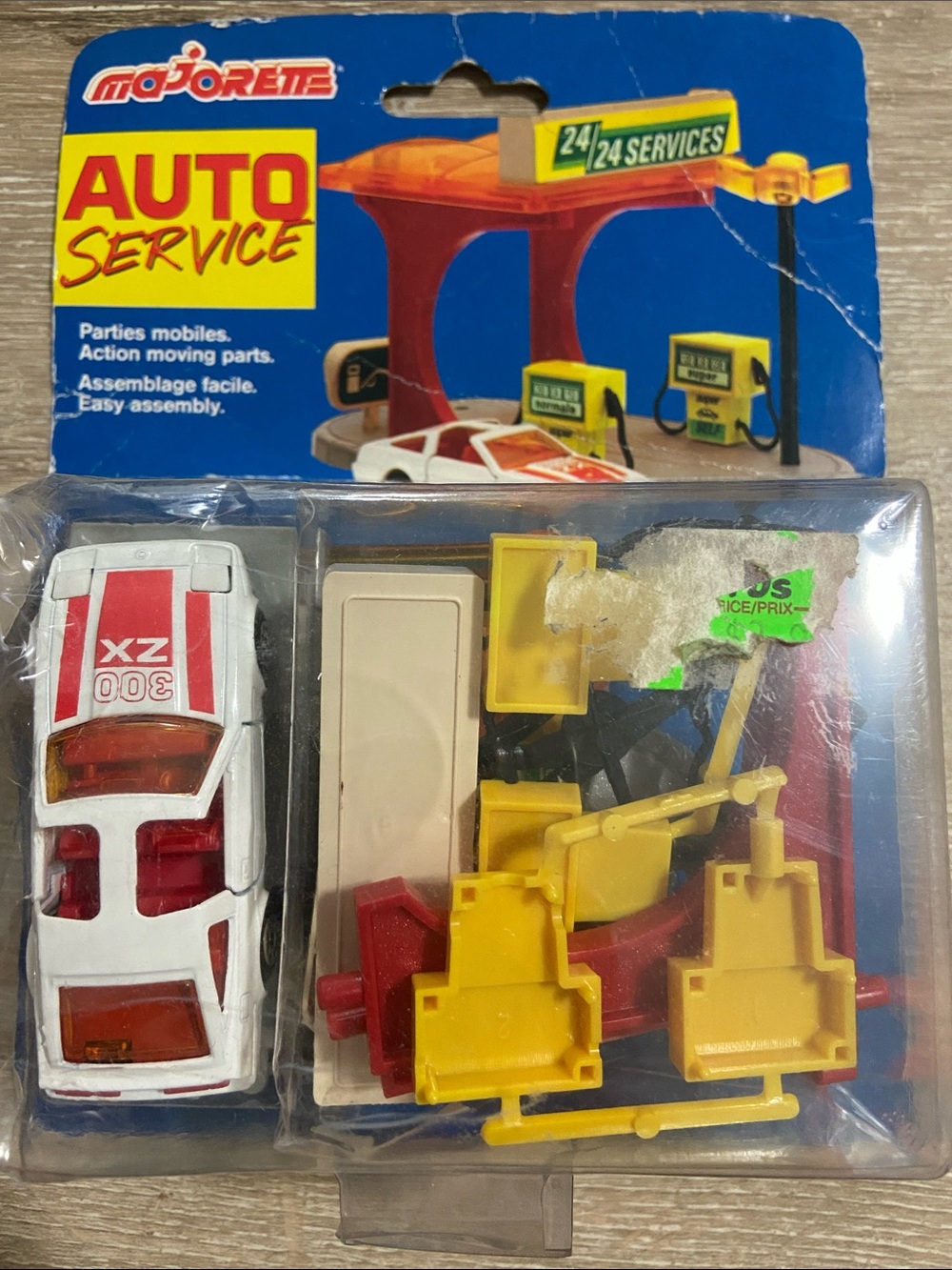 Vintage Majorette Auto Service White Toy Car Set